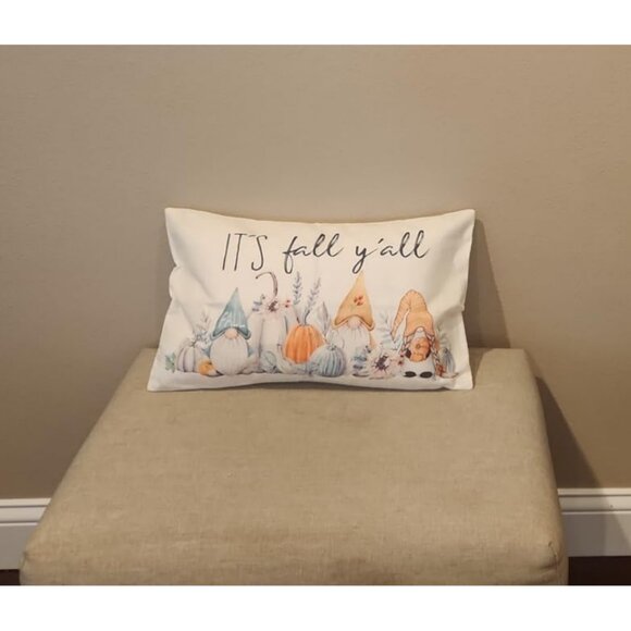 Gnome Pillow Cover Fall Decor Thanksgiving Farmhouse Cottage Accent Throw Case - Picture 2 of 8
